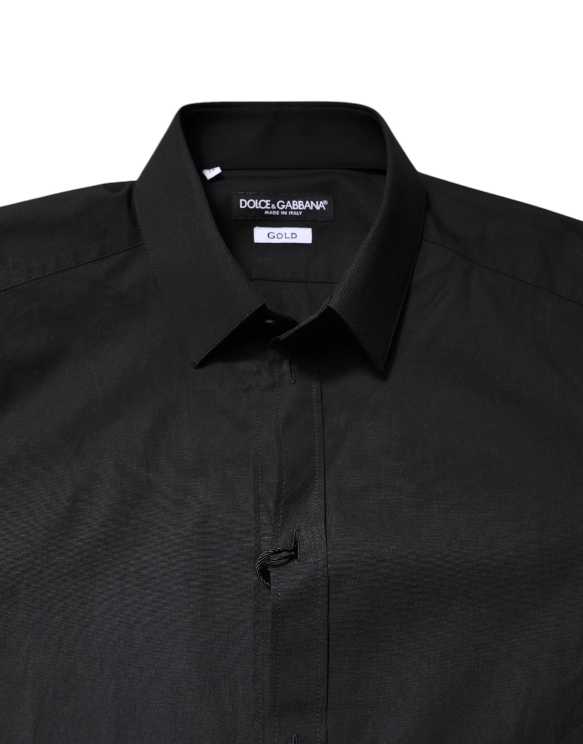 Dolce & Gabbana Black GOLD Cotton Dress Formal Shirt - Shirts