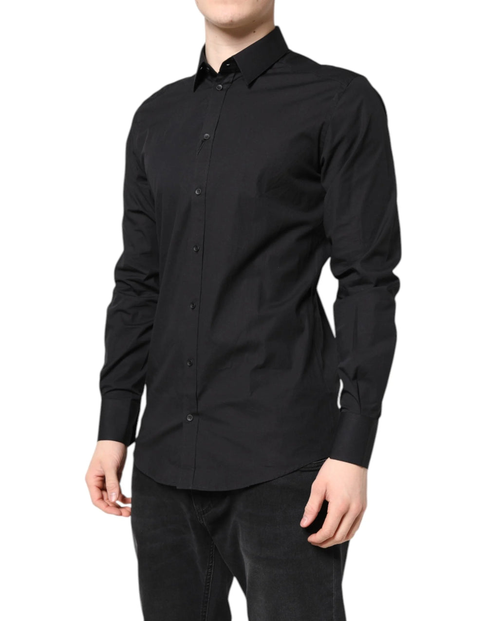 Dolce & Gabbana Black GOLD Cotton Dress Formal Shirt - Shirts
