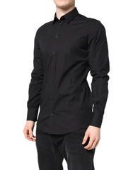 Dolce & Gabbana Black GOLD Cotton Dress Formal Shirt - Shirts