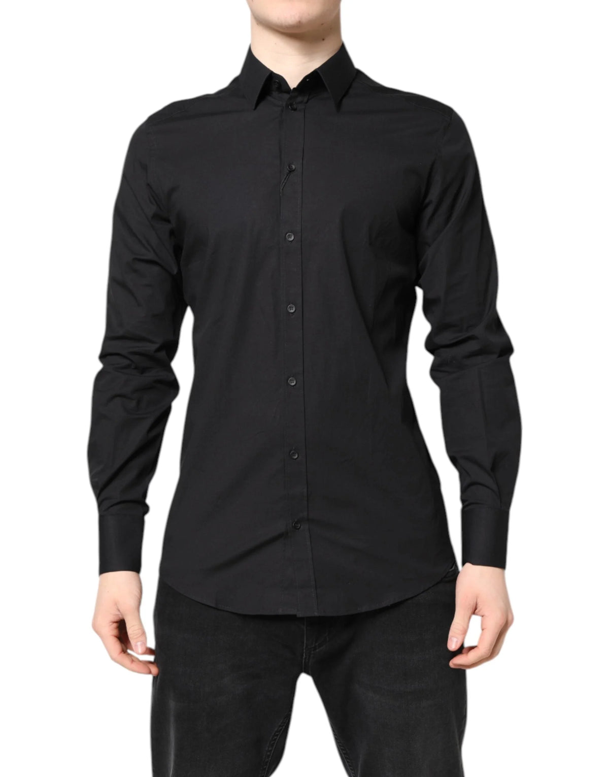 Dolce & Gabbana Black GOLD Cotton Dress Formal Shirt - Shirts