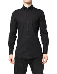 Dolce & Gabbana Black GOLD Cotton Dress Formal Shirt - Shirts