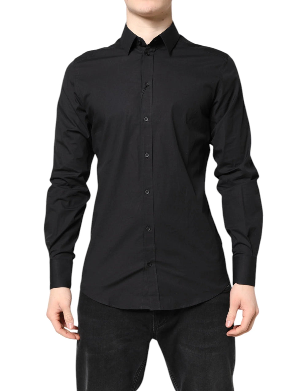 Dolce & Gabbana Black GOLD Cotton Dress Formal Shirt - Shirts