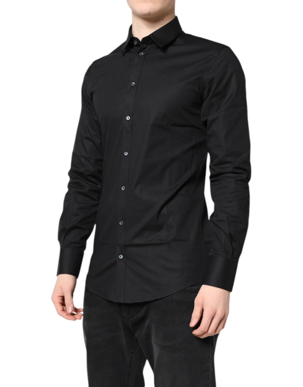 Dolce & Gabbana Black GOLD Cotton Long Sleeves Dress Shirt - Shirts