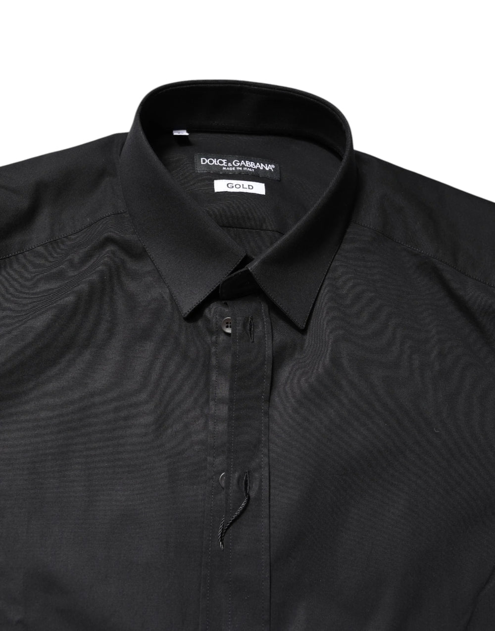Dolce & Gabbana Black GOLD Cotton Long Sleeves Dress Shirt - Shirts