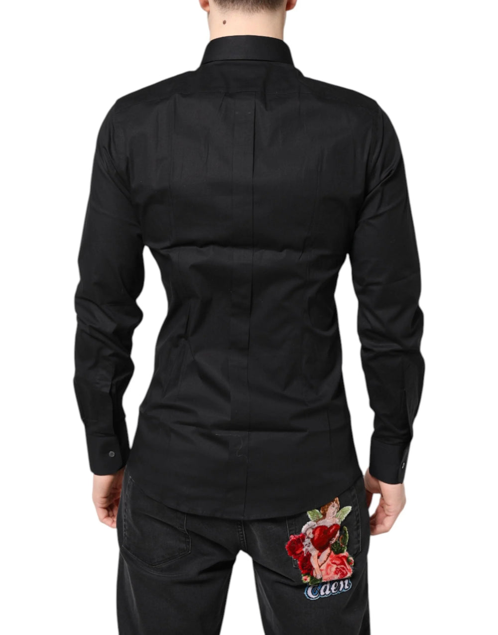 Dolce & Gabbana Black GOLD Cotton Long Sleeves Dress Shirt - Shirts