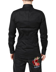 Dolce & Gabbana Black GOLD Cotton Long Sleeves Dress Shirt - Shirts