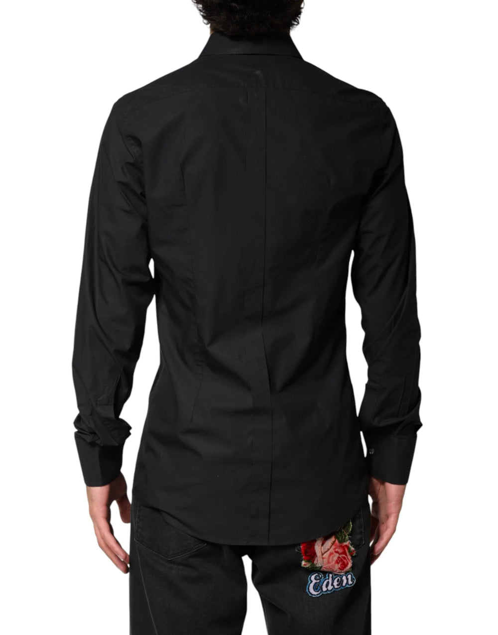 Dolce & Gabbana Black GOLD Cotton Men Dress Formal Shirt - 39