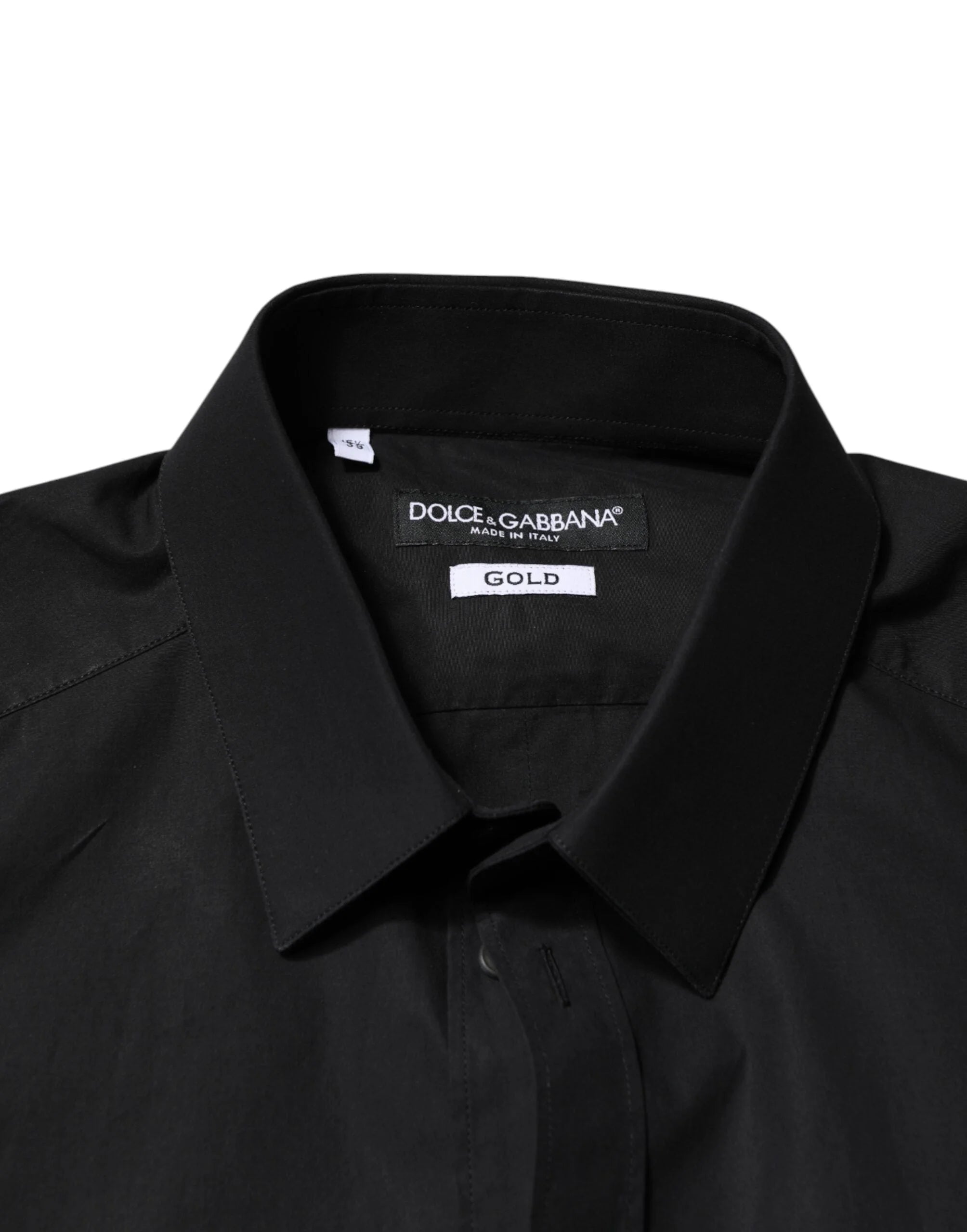 Dolce & Gabbana Black GOLD Cotton Men Dress Formal Shirt - 39