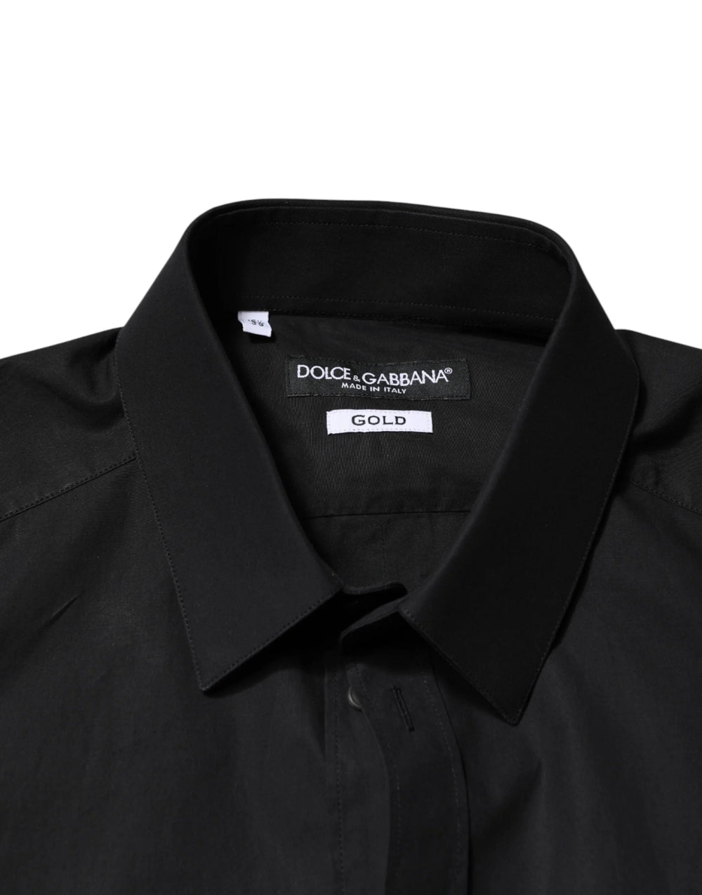 Dolce & Gabbana Black GOLD Cotton Men Dress Formal Shirt - 39