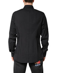 Dolce & Gabbana Black GOLD Cotton Men Dress Formal Shirt - IT43 | 2XL