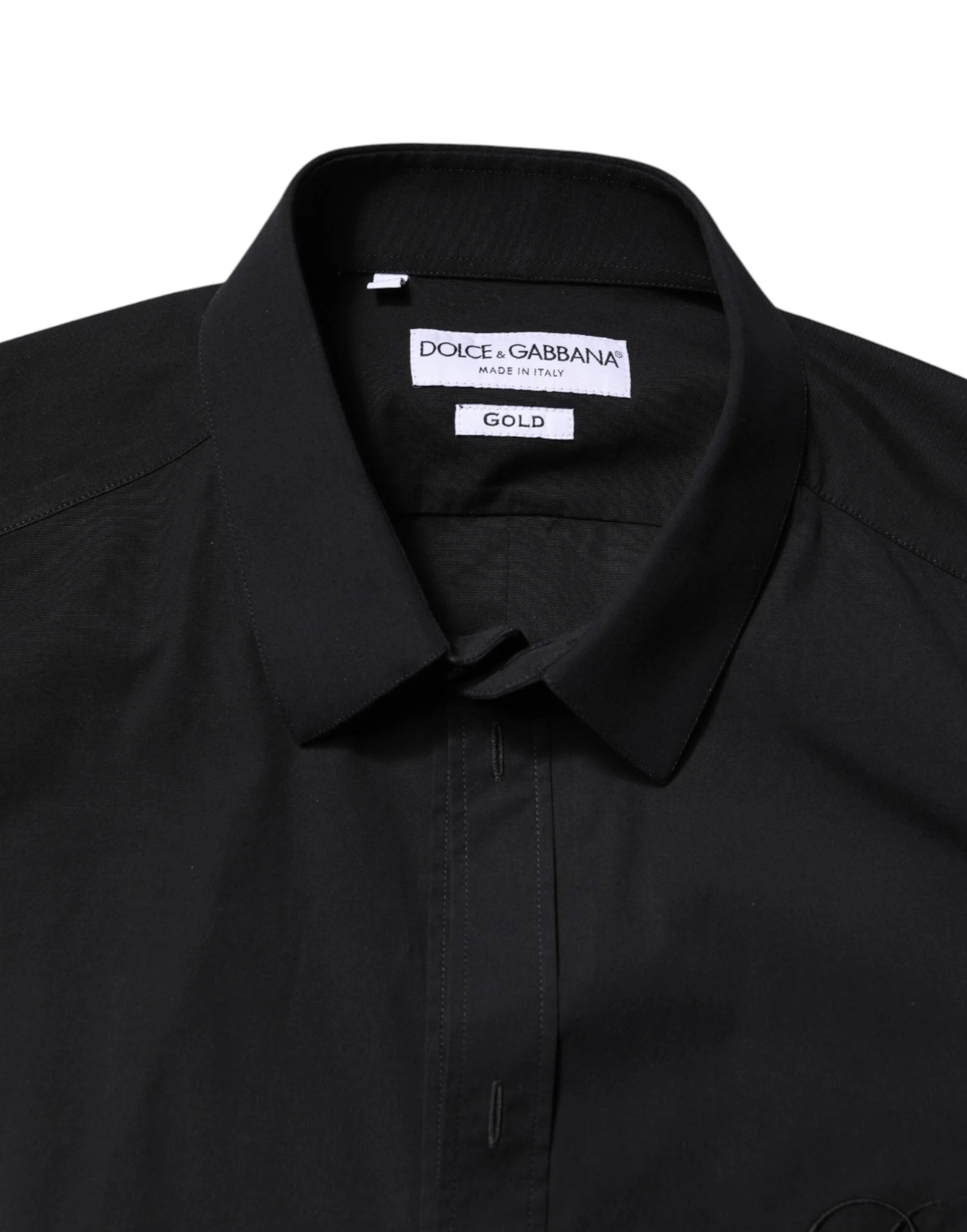 Dolce & Gabbana Black GOLD Cotton Men Dress Formal Shirt - IT43 | 2XL