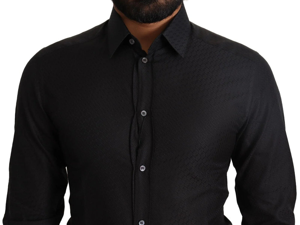 Dolce & Gabbana Black GOLD Cotton Slim Dress Formal Shirt - IT37 | XS - Shirts