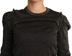 Dolce & Gabbana Black Gold Cropped Women Pullover Sweater - Sweaters