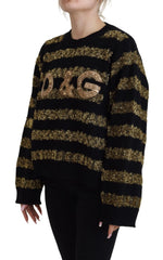 Dolce & Gabbana Black Gold D&G Crystal Cashmere Sweater - IT38 | S - Sweaters