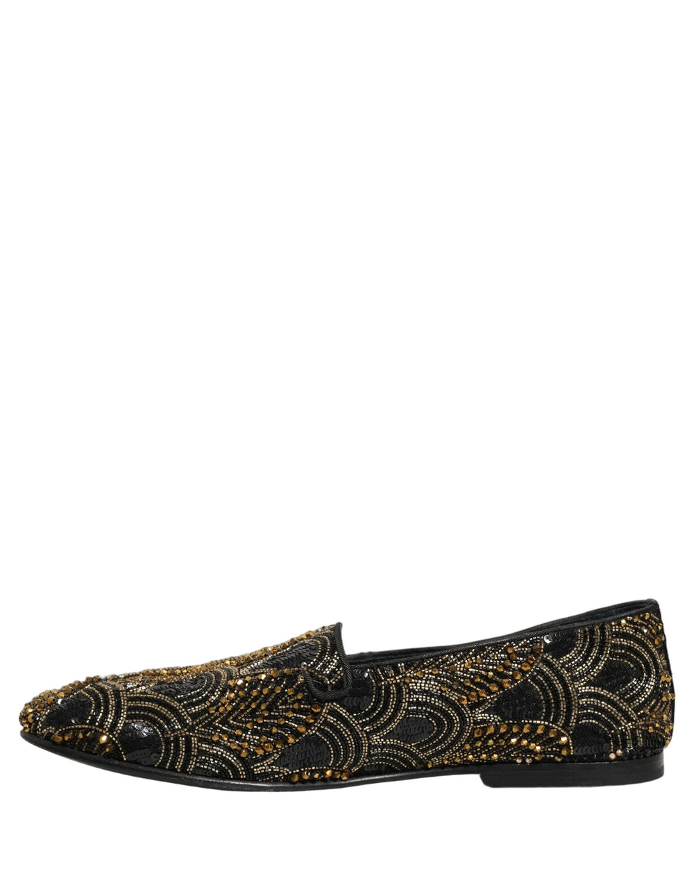 Dolce & Gabbana Fekete-arany díszített alkalmi mokaszin - EU44/US11