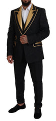 Dolce & Gabbana Black Gold Fantasy Tuxedo Slim Fit Suit - IT46 | S - Tuxedos