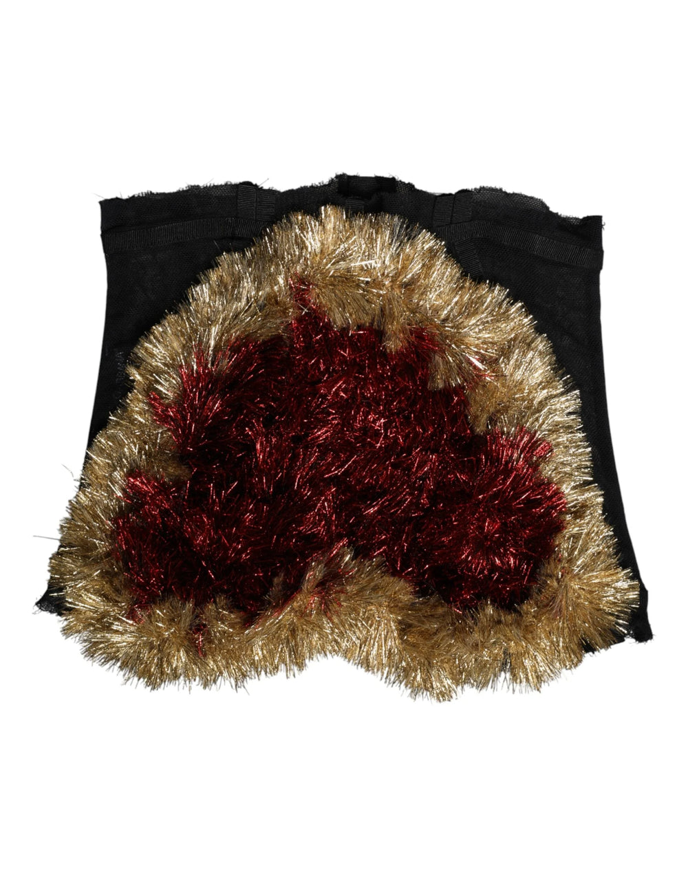 Dolce & Gabbana Black Gold Heart Bustier Corset Tinsel Top - IT36|XXS
