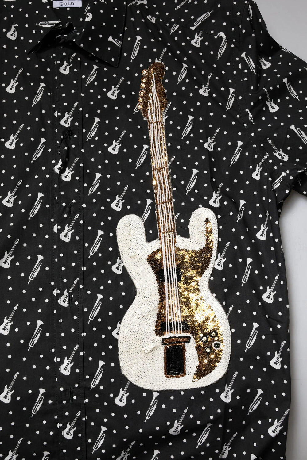 Dolce & Gabbana Black GOLD Instrument Embellished Shirt - Shirts