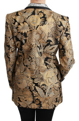 Dolce & Gabbana Black Gold Jacquard Blazer Jacket - Sport Jackets