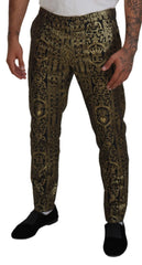 Dolce & Gabbana Black Gold Jacquard Dress Trouser Pants - IT48 | M - Trousers