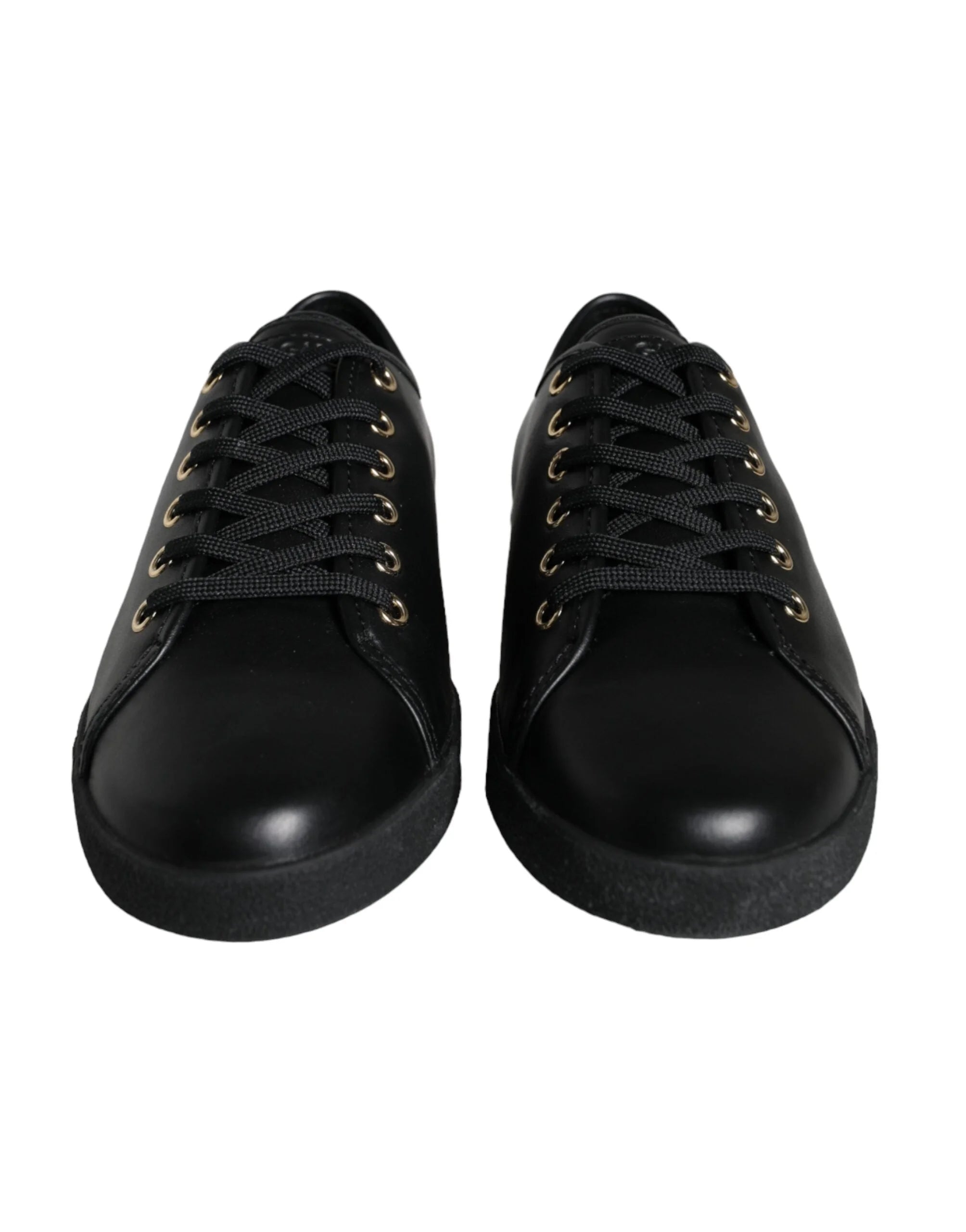 Dolce & Gabbana Black Gold Leather Classic Sneakers Shoes - EU36.5/US6 - Sneakers