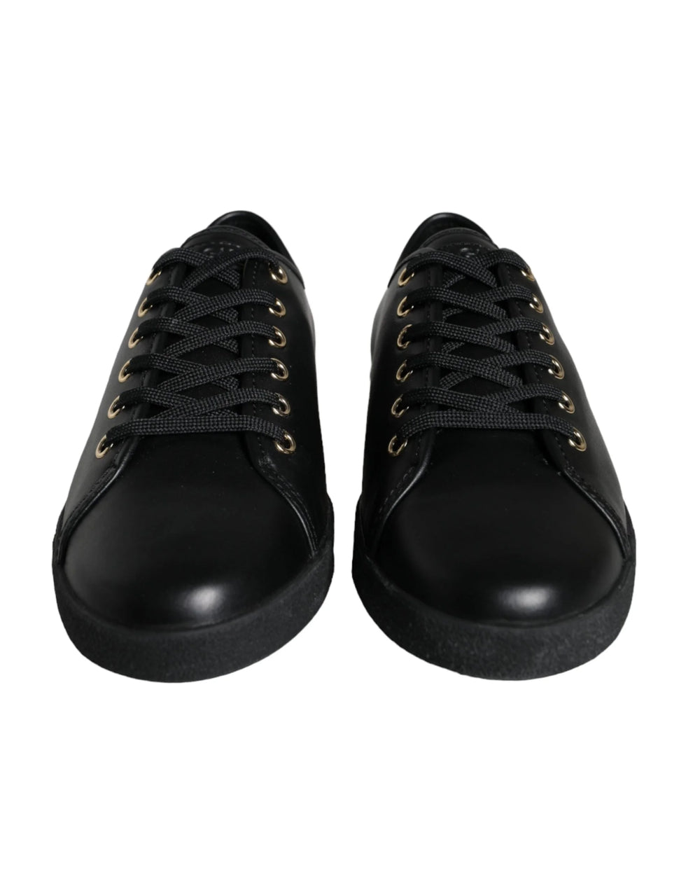 Dolce & Gabbana Black Gold Leather Classic Sneakers Shoes - EU36.5/US6 - Sneakers