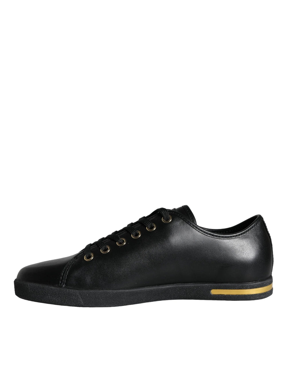 Dolce & Gabbana Black Gold Leather Classic Sneakers Shoes - EU36.5/US6 - Sneakers