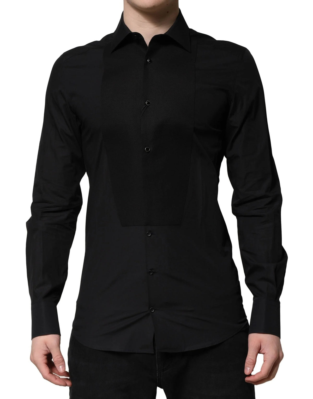 Dolce & Gabbana Black GOLD Long Sleeves Dress Formal Shirt - Shirts