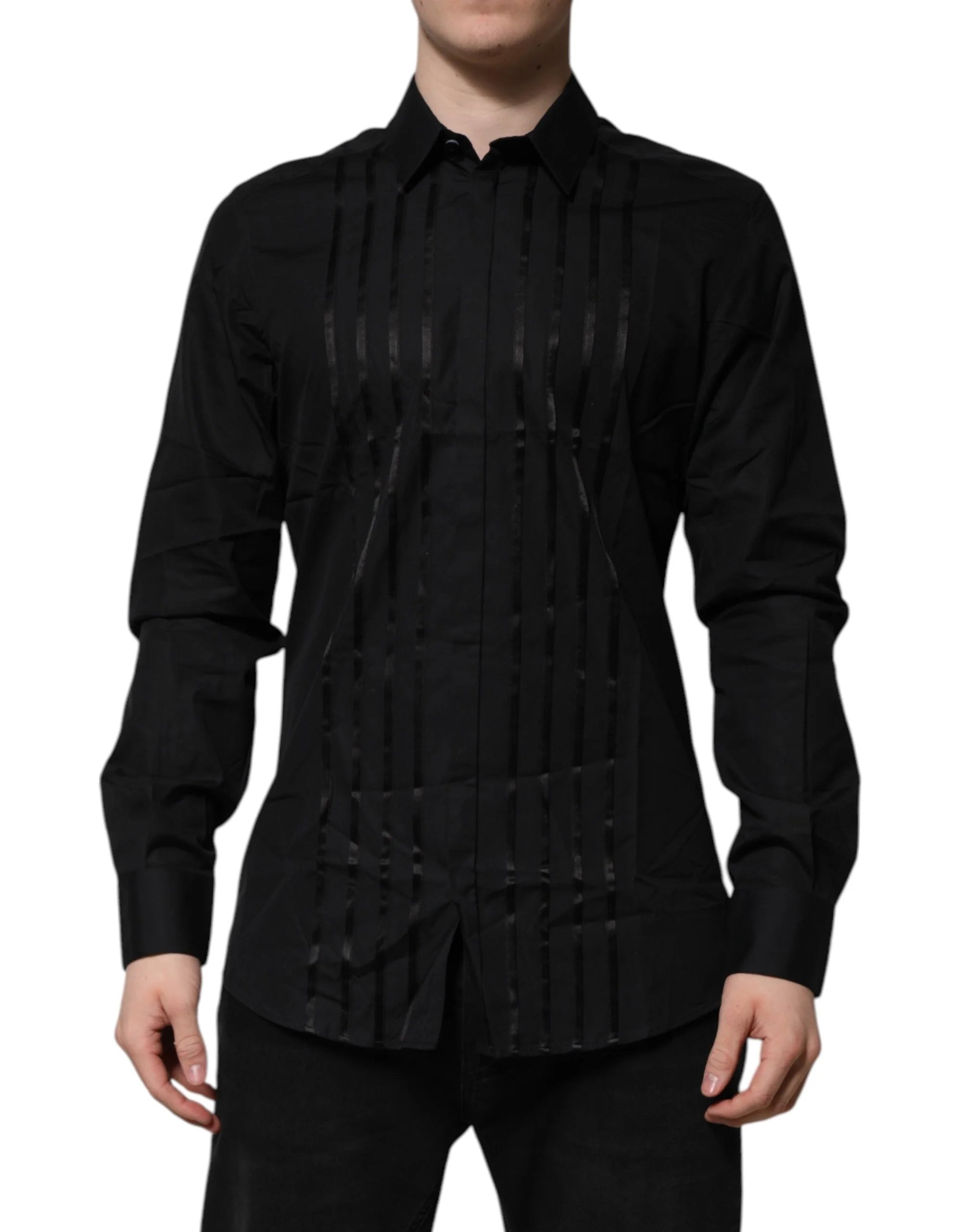 Dolce & Gabbana Black GOLD Long Sleeves Men Formal Dress Shirt - IT41 | L - Shirts