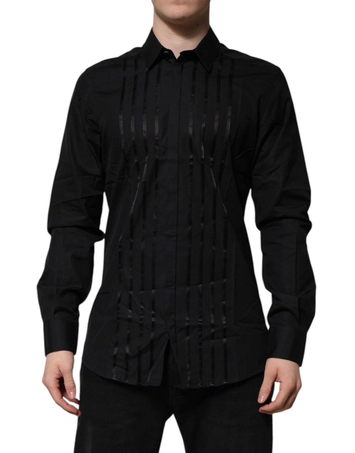 Dolce & Gabbana Black GOLD Long Sleeves Men Formal Dress Shirt - IT41 | L - Shirts