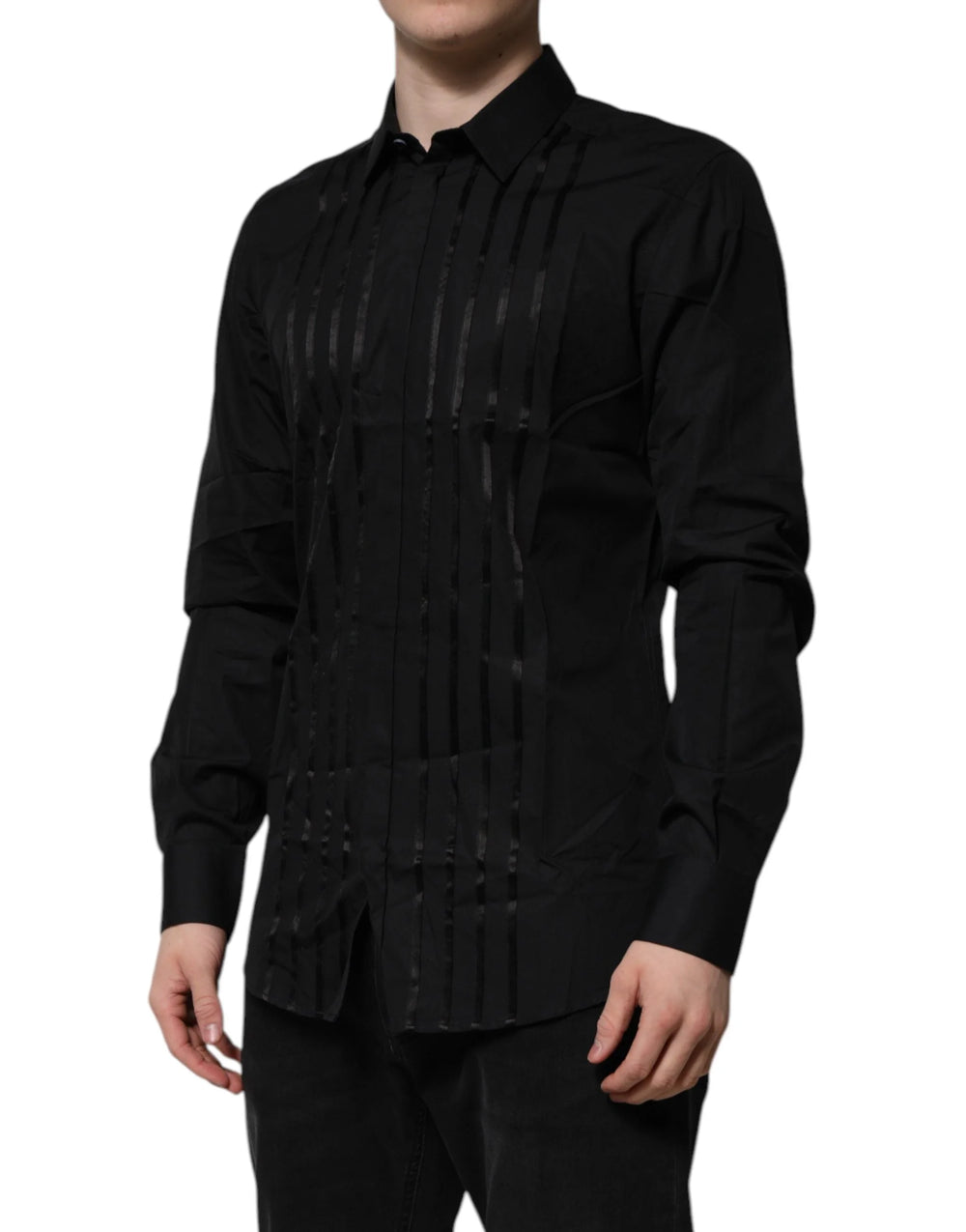 Dolce & Gabbana Black GOLD Long Sleeves Men Formal Dress Shirt - IT41 | L - Shirts