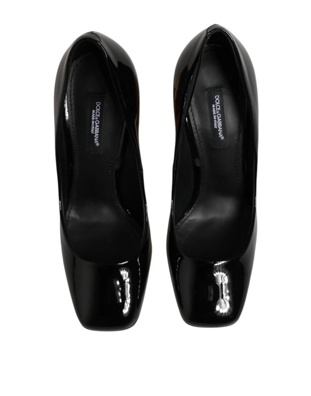 Dolce & Gabbana Black Gold Patent Leather Logo Heels Pumps Shoes - EU35/US4.5