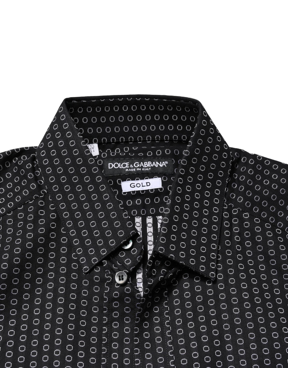 Dolce & Gabbana Black GOLD Patterned Cotton Men Dress Shirt - IT37 | XS - Shirts