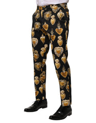 Dolce & Gabbana Black Gold Sacred Heart Print Pants - IT48 | M - Trousers