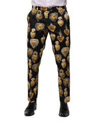 Dolce & Gabbana Black Gold Sacred Heart Print Pants - IT48 | M - Trousers