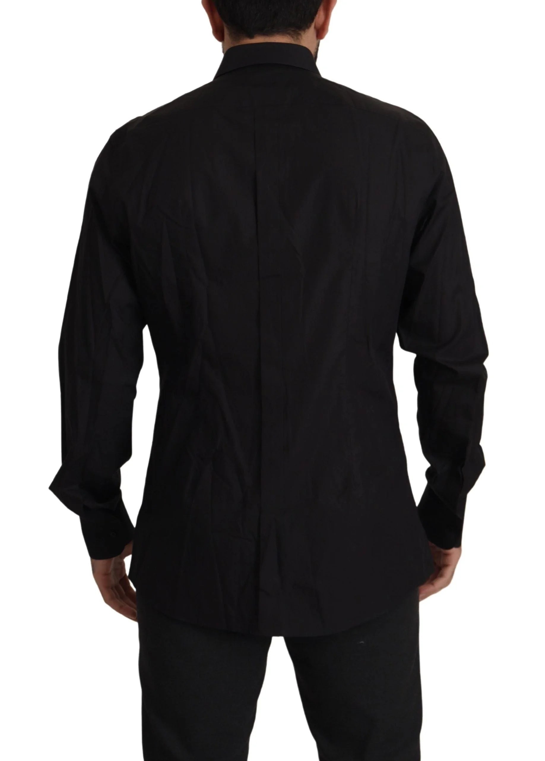 Dolce & Gabbana Black GOLD Slim Fit Tuxedo Dress Shirt - IT37 | XS - Shirts