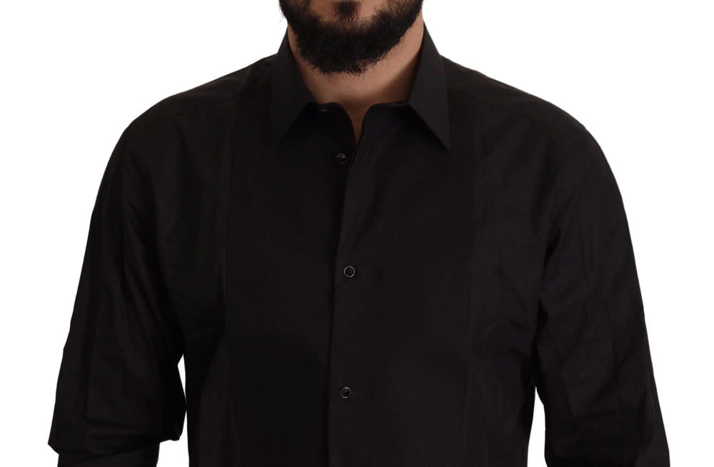 Dolce & Gabbana Black GOLD Slim Fit Tuxedo Dress Shirt - IT37 | XS - Shirts