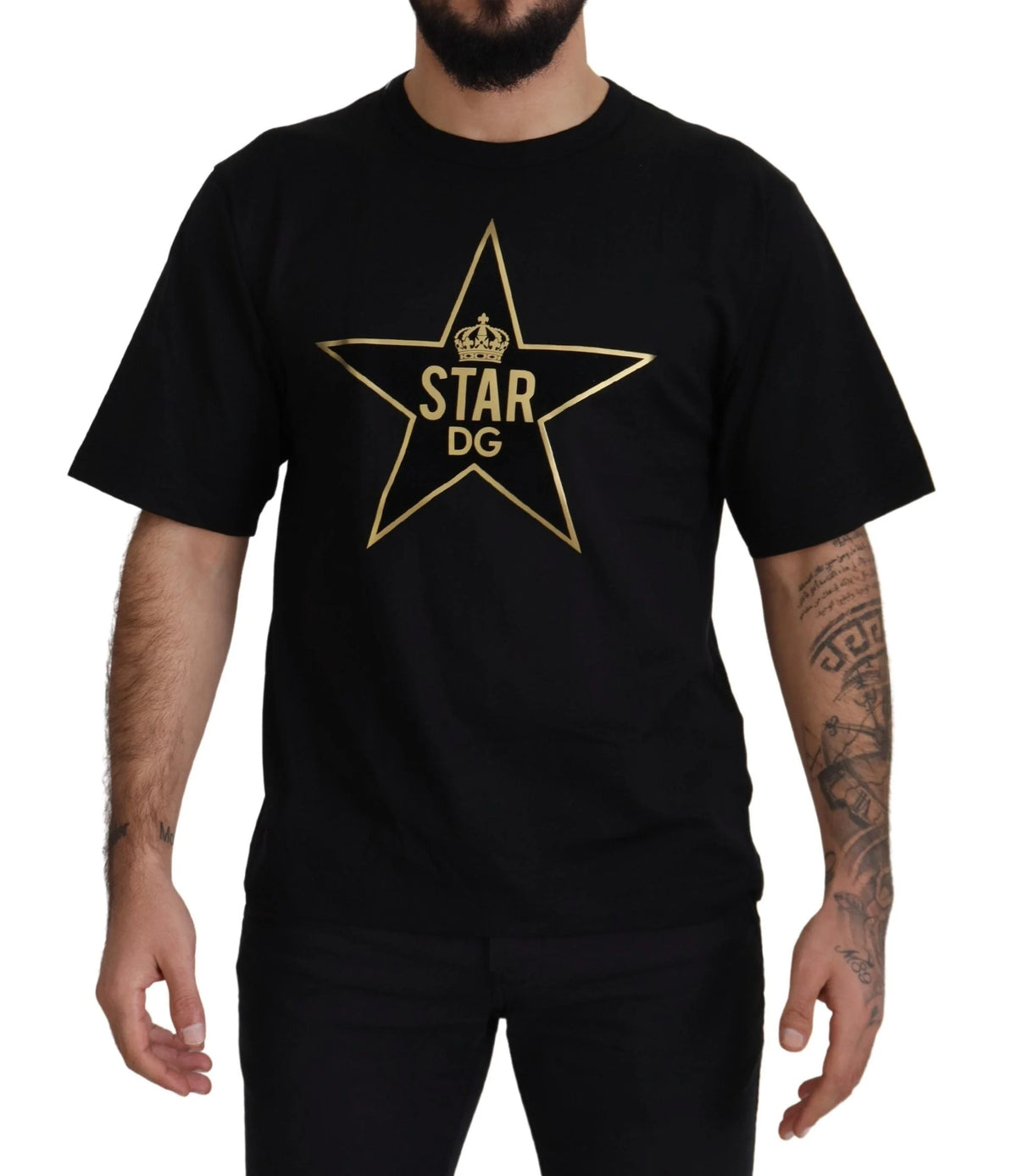 Dolce & Gabbana Black Gold STAR Crown DG Cotton Crewneck T-shirt - T-Shirts