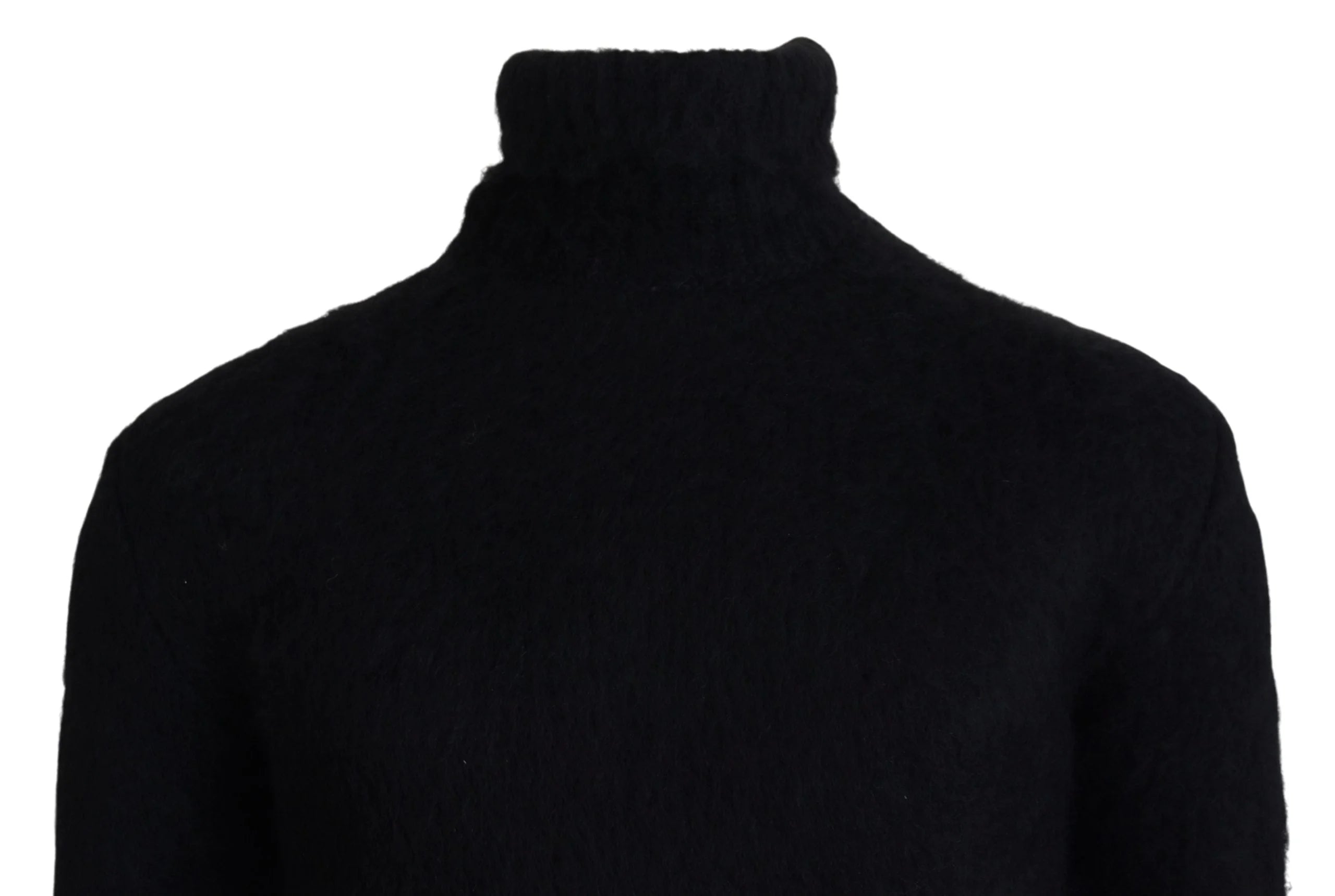 Dolce & Gabbana Black Gold Turtleneck Mohair Pullover Mens Sweater - XS - Sweaters