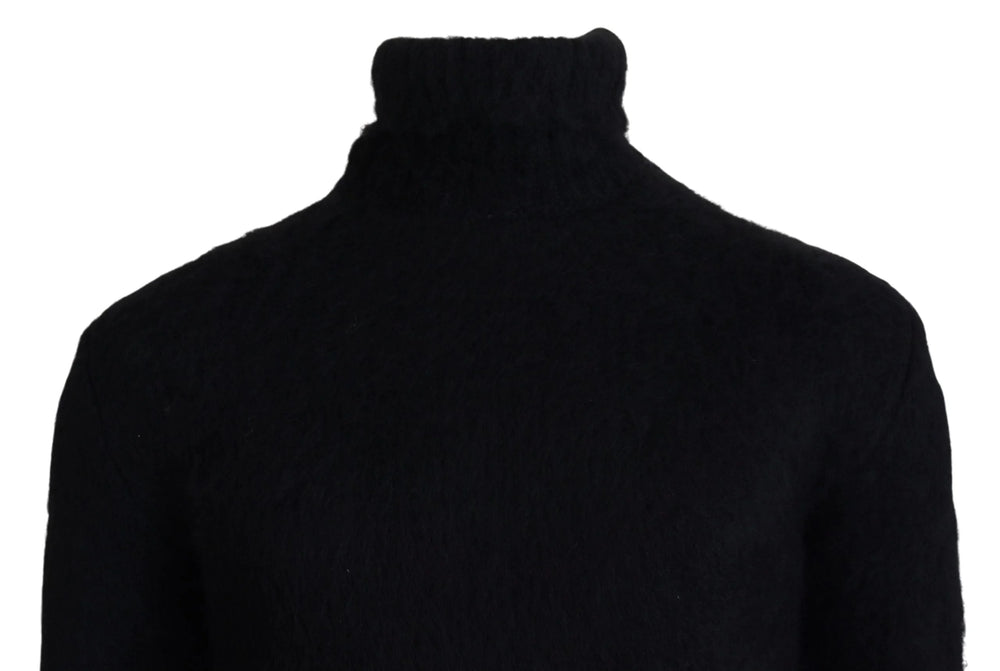Dolce & Gabbana Black Gold Turtleneck Mohair Pullover Mens Sweater - XS - Sweaters