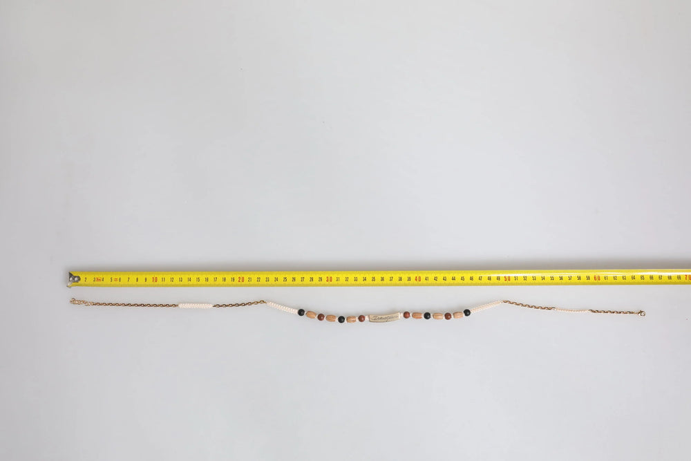 Dolce & Gabbana Black Gold Wooden Beaded Logo Pendant Necklace - Necklaces