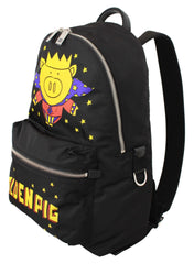 Dolce & Gabbana Black Golden Pig of the Year School Backpack - Laptop Backpacks