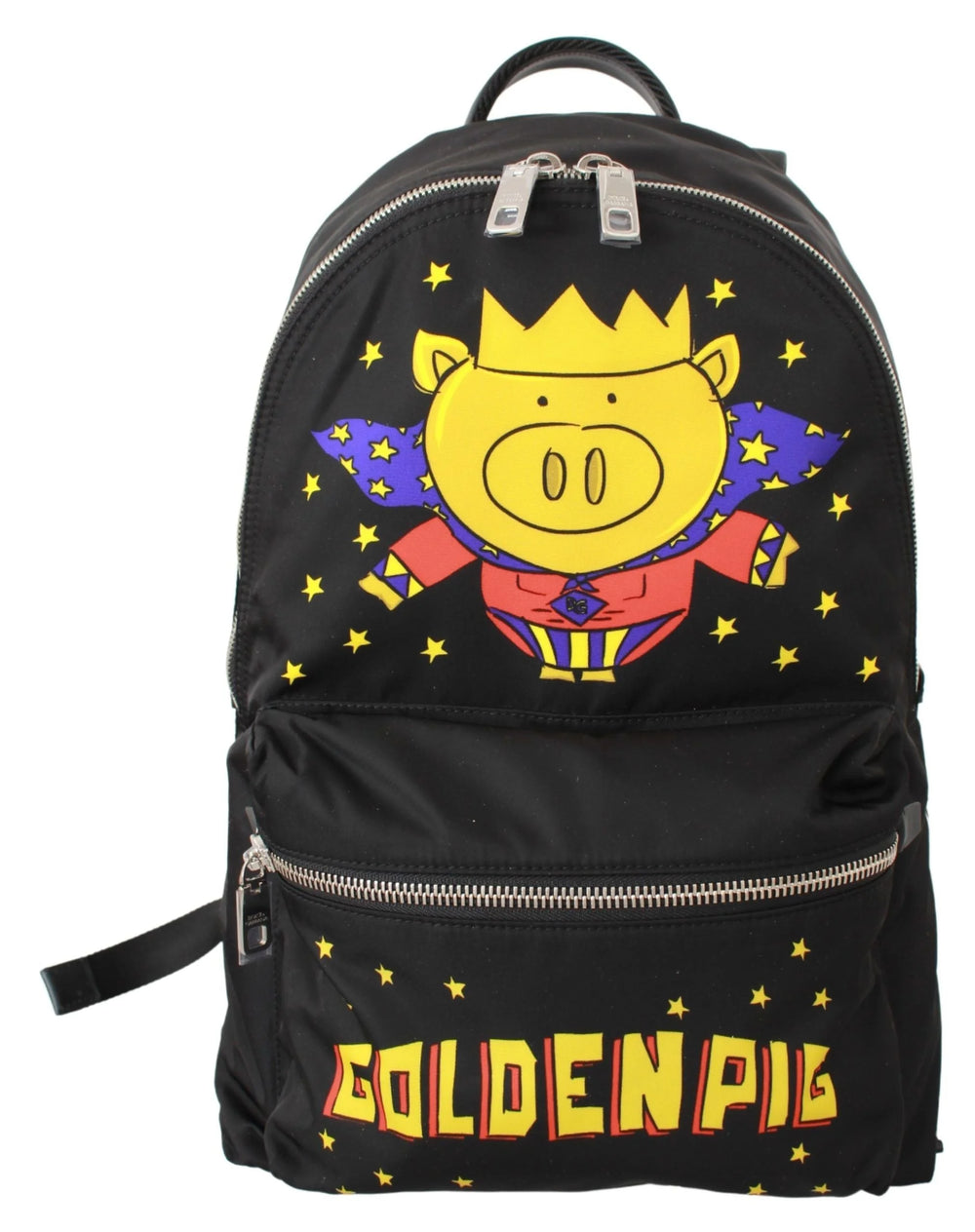 Dolce & Gabbana Black Golden Pig of the Year School Backpack - Laptop Backpacks
