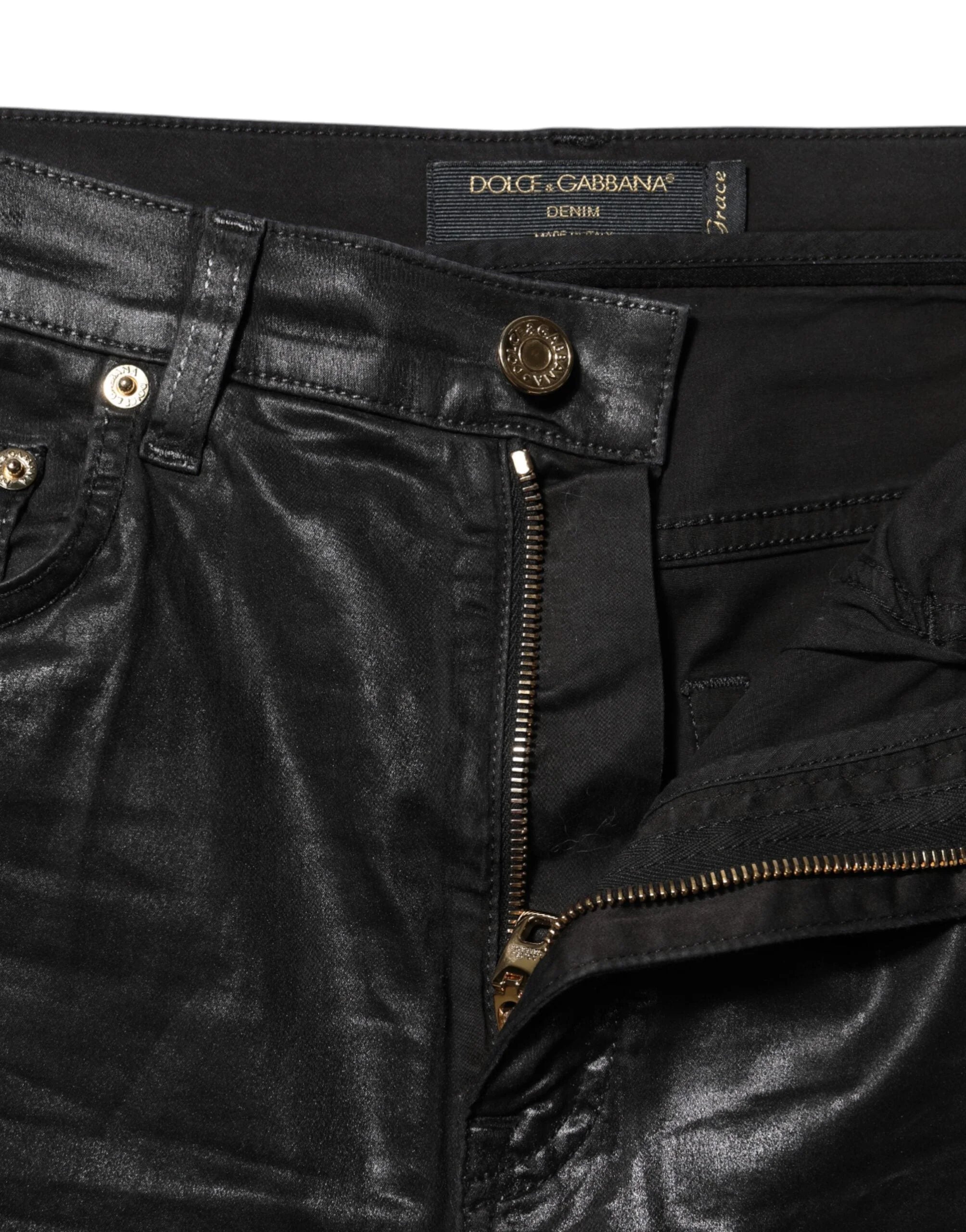 Dolce & Gabbana Black GRACE High Waist Skinny Denim Jeans - IT38 | XS - Jeans