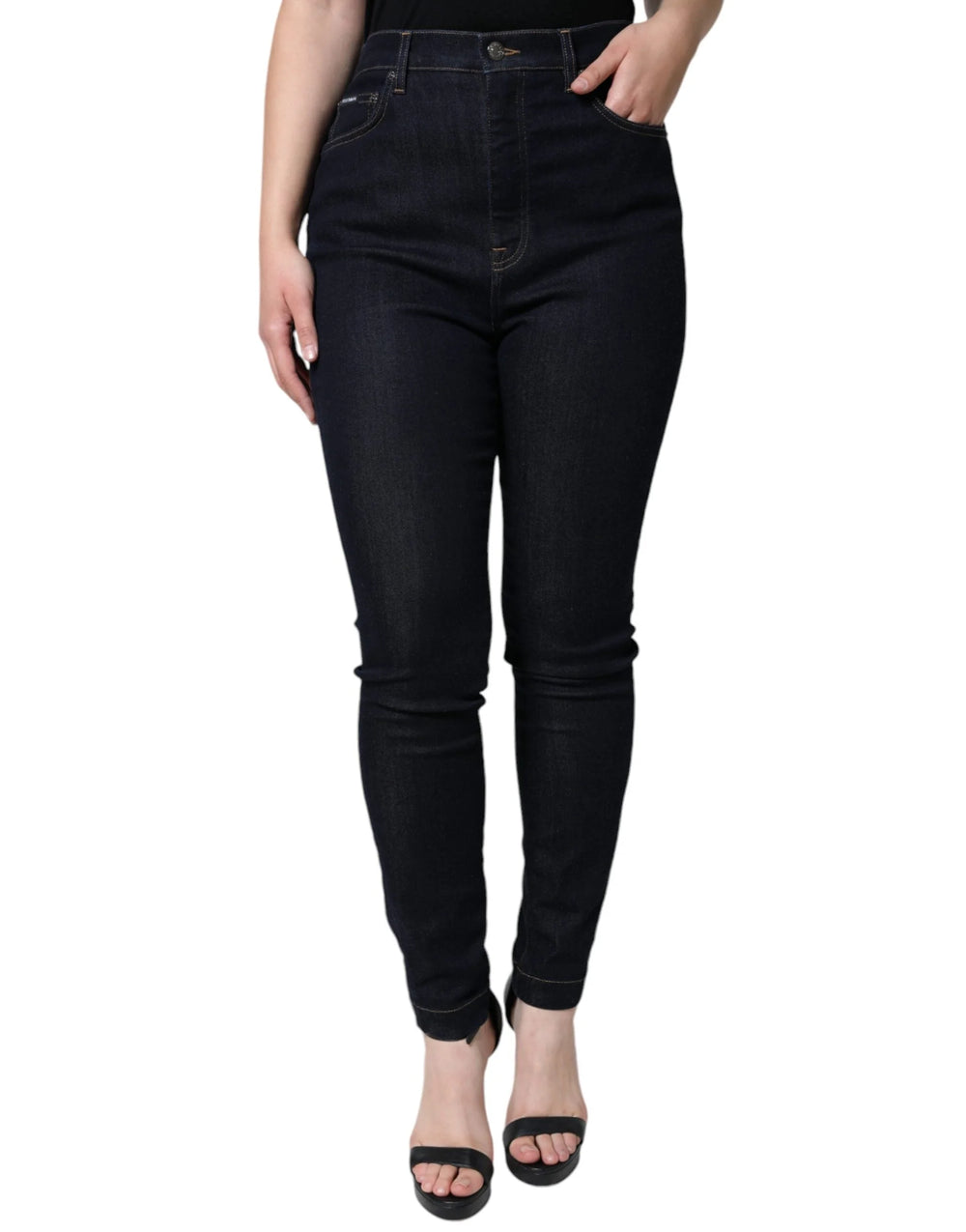Dolce & Gabbana Black GRACE High Waist Skinny Denim Jeans - IT44 | L - Jeans