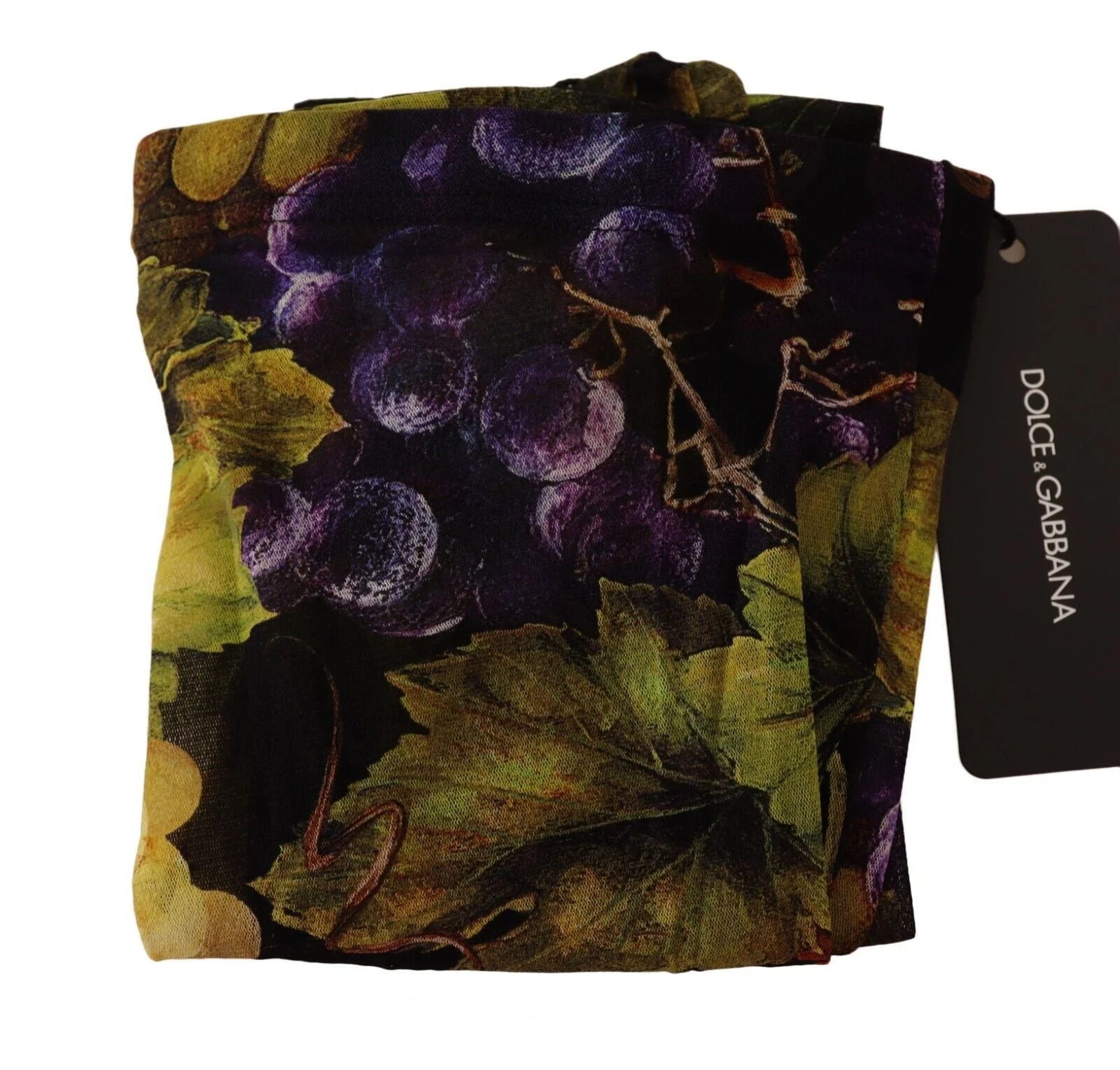 Dolce & Gabbana Black Grapes Print Stockings Tights - M - Hosiery