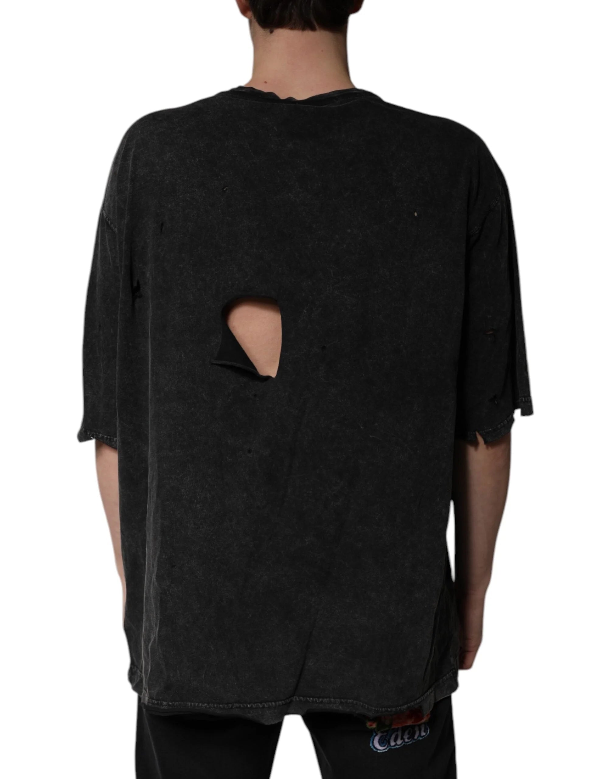 Dolce & Gabbana Black Graphic Print Cotton Crew Neck T-shirt - IT52 | XL - T-Shirts