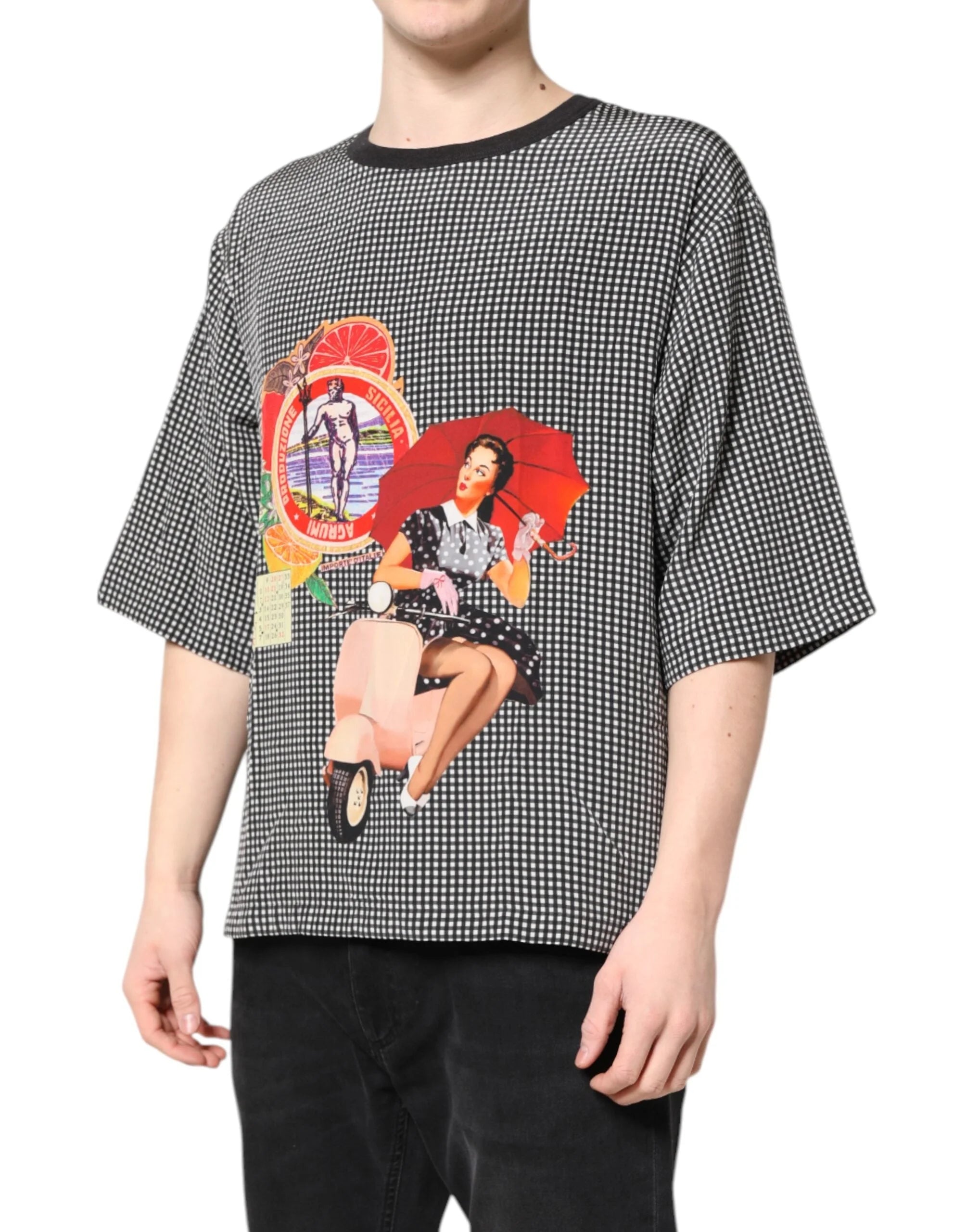 Dolce & Gabbana Black Graphic Print Short Sleeve T-shirt - T-Shirts