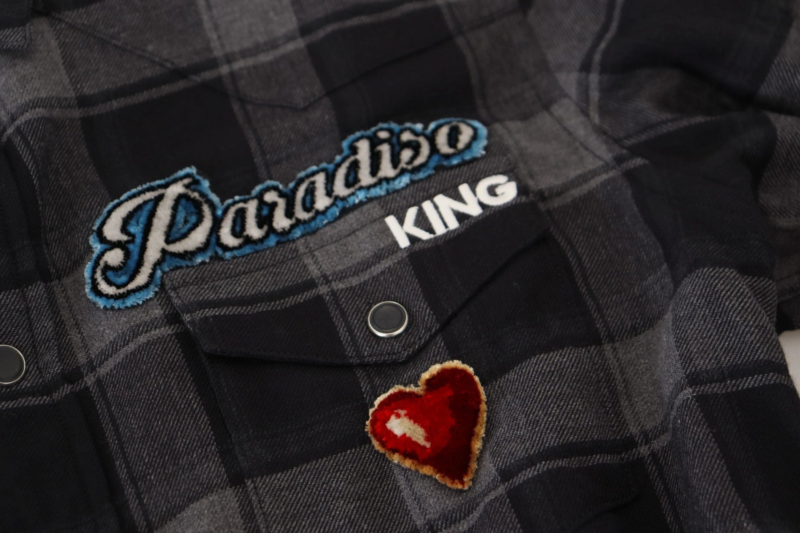 Dolce & Gabbana Black Gray Check Men Long Sleeves Shirt - IT39 | S - Shirts