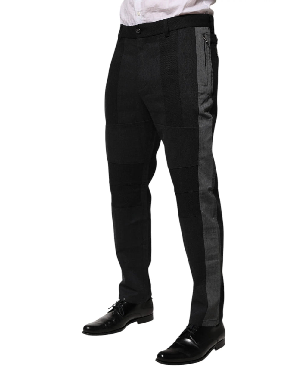 Dolce & Gabbana Black Gray Cotton Dress Formal Trouser Pants - IT50 | L - Trousers